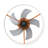 Modern Thin Embedded Flush Mount Ceiling Fan Orange Finish with Dimmable Integrated LED Lights-486043504