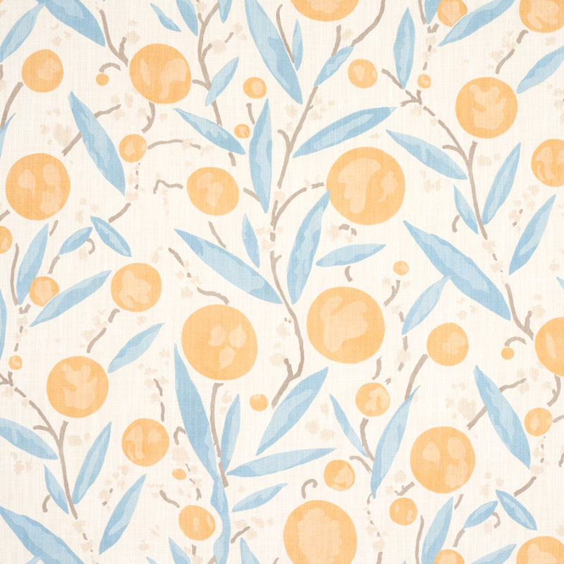 Mirabelle Fabric, Yellow/Sky
