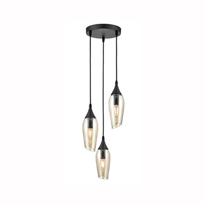 Corbin 3 - Light Black Cluster Pendant