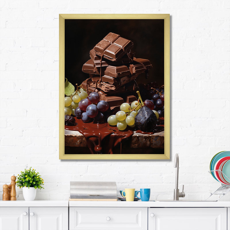 Cajuan Food Chocolate Dreams I, Encadrement doré, H 32 po x l 16 po x P 1 po