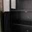 Armoire de rangement en bambou noir, armoire de salle de bain séparée avec 2 portes, armoire de plancher pour le salon, la cuisine et l'entrée
