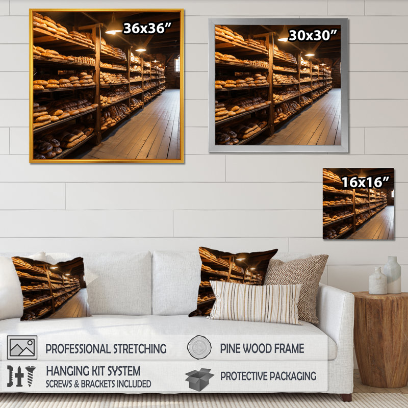 French Baking Baguettes - Baking/Baked Goods Wall Art, 16" H x 16" W x 1" D