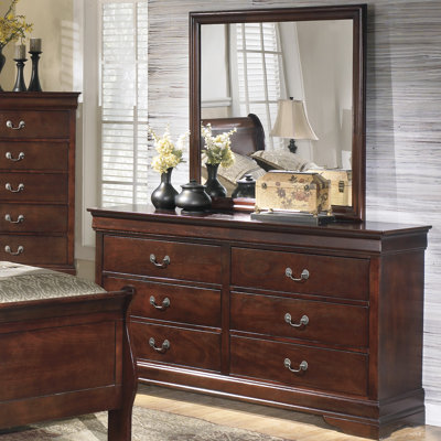 Brandenn 58.38'' W 6 - Drawer Dresser with Mirror