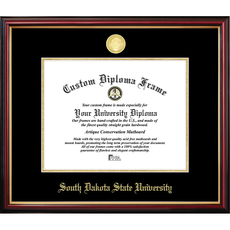 Cadre de diplôme South Dakota State Petite, L 11 po x H 8,5 po, NCAA South Dakota State