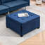 Rangement bleu de. Conception pour les vestibules. Tissu à rembourrage doux, grand volume et charnière stable - bleu. Salon de style rétro. Revêtement, espace généreux, fabrication sécuritaire
