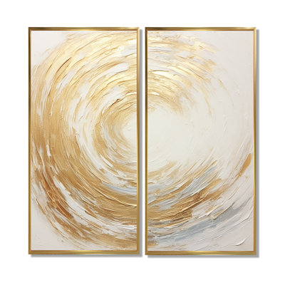 Vortex doré doux et doré - Impressions d'art modernes dorées sur toile