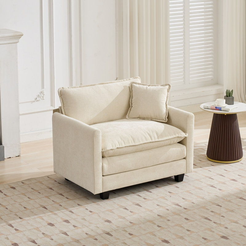 Canapé simple moderne en chenille moderne, Beige