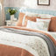 Courtepointe réversible 6 pièces - Corail très grand / très grand coton, décor de chambre à coucher, 3 coussins décoratifs-127223861-127223865