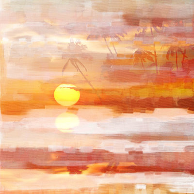 « incandescente coucher de soleil »-impression sur toile tendue