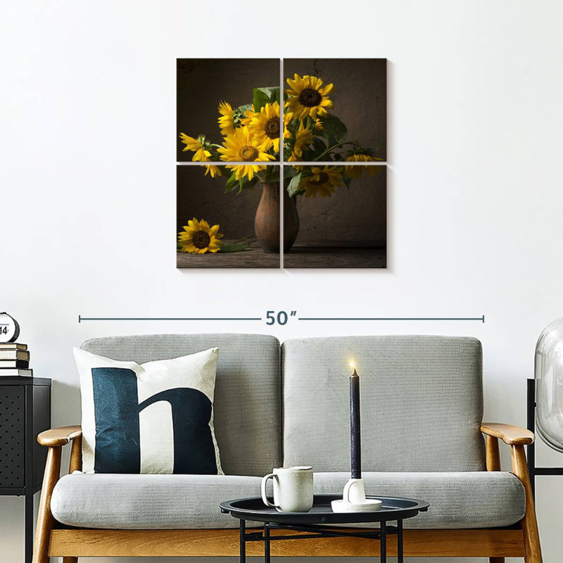 Tournesol Harnek sur vase en argile