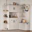 Armoire de vestibule multifonctionnelle gauche-droite (peut être utilisée séparément) avec rangement et 4 crochets, armoire de rangement / arbre d'entrée 2 en 1 pour le salon, la cuisine et le couloir-260490416