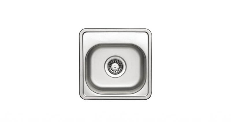 Ukinox 381mm W Single Bowl Stainless Steel Drop-In Kitchen Sink with 1 Faucet Hole