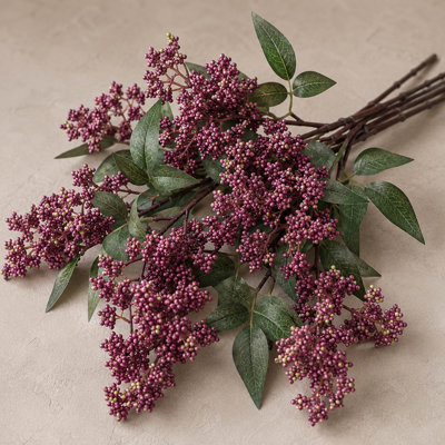 Ensemble de 6 tiges de baies artificielles avec fausses branches de 17 pouces Nandina