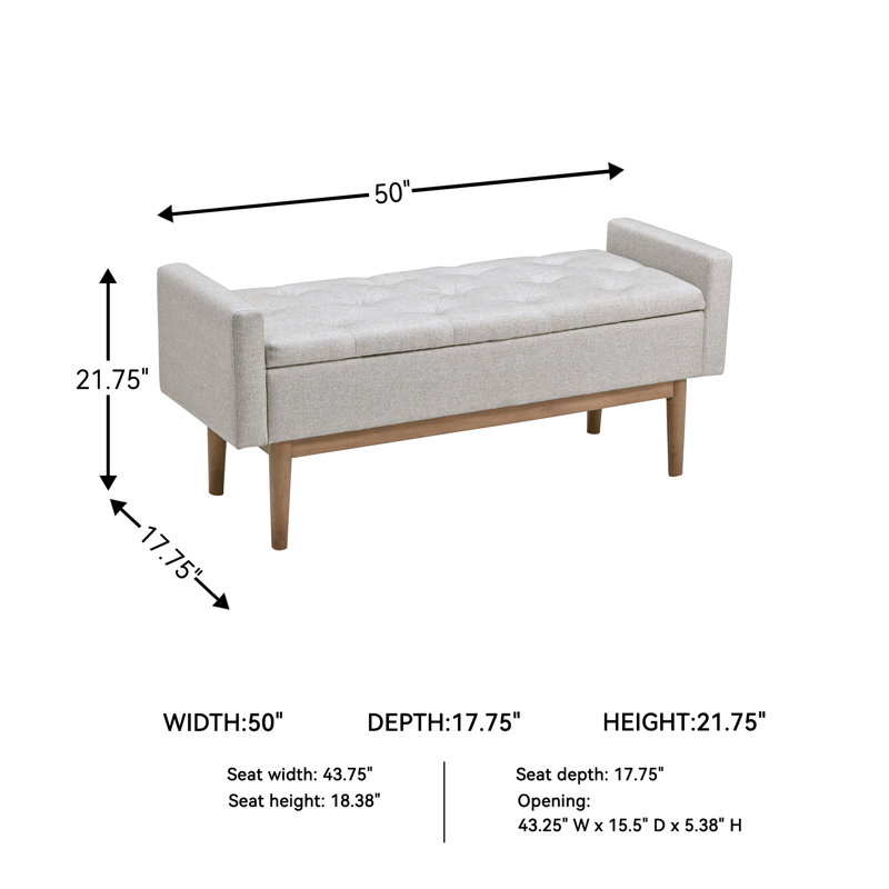 Banc de rangement rembourré Brea