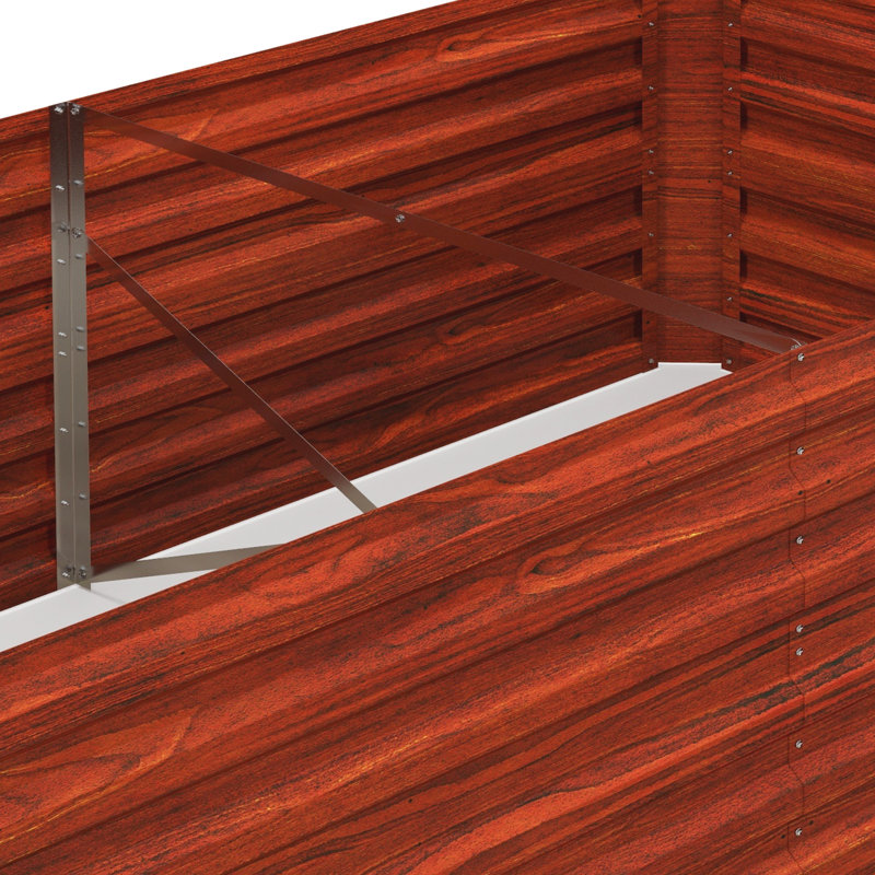 6'X3'x2' Raised Garden Bed, Dark Brown. Large Metal Planter For Veggies, Flowers, Herbs. Reinforced, Open, Spacious Outdoor Kit Brown Planter. 6' X 3' 2' Veggies Etc. Reinforced. Spacious, Open