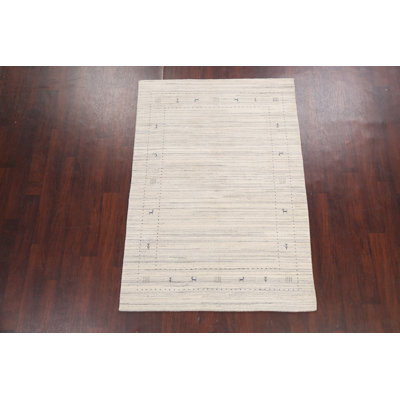 One-of-a-Kind 4'6" X 6'5" New Age Wool Area Rug in Ivory