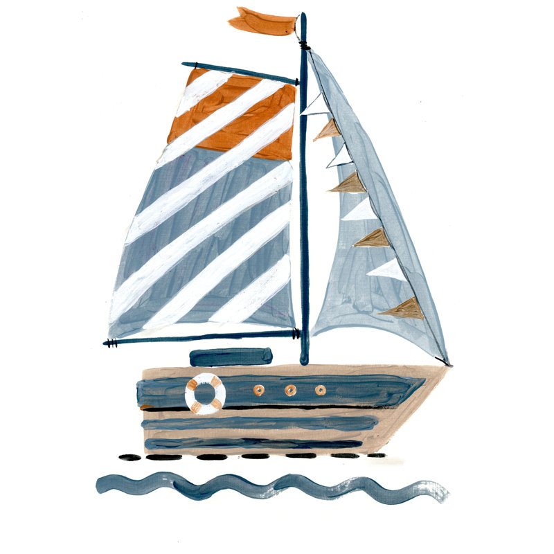 Whimsical Boat - Wrapped Canvas Art Prints, 46cm H x 30cm W