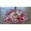 Napperon en dentelle européenne bordeaux et blanche (14 po²)