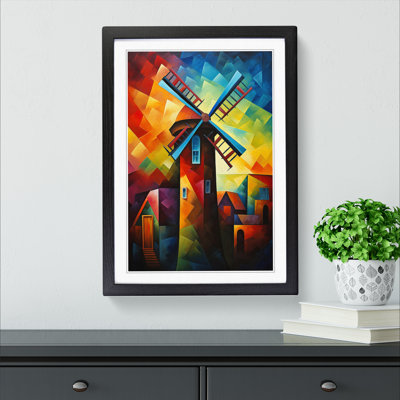 Windmill Abstract Art - Framed Print