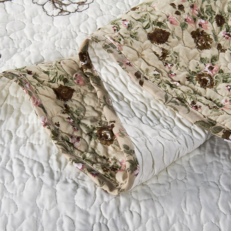 3 Piece Dorset Bedspread Set, King Coverlet + 2 King Shams, Coffee