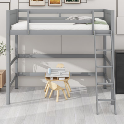 Solid Wood Loft Bed With Ladder