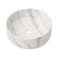 Lavabo de salle de bain vasque rond en céramique blanc mat 14 "avec aspect de pierre texturée