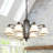 8-light Steel Dimmable / Traditional Chandelier with frosted glass lampshade