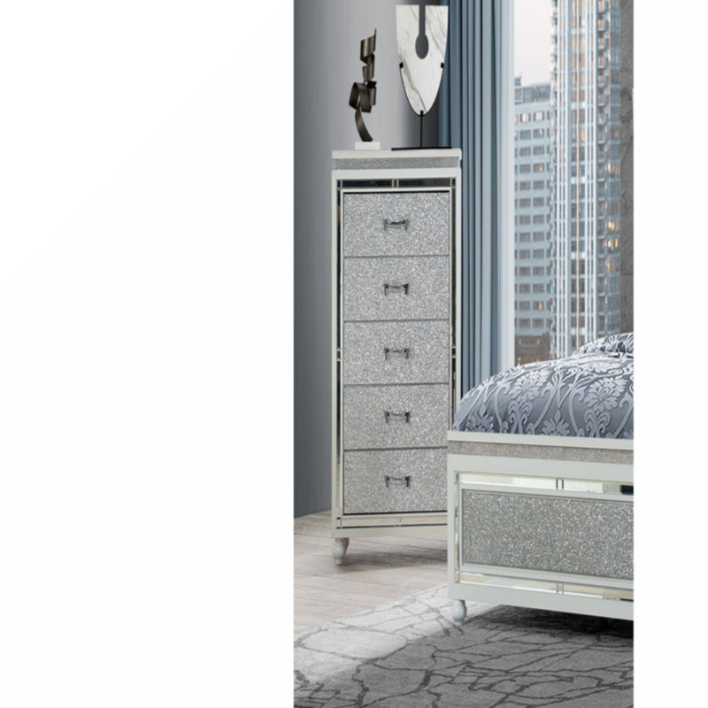 Commode 5 tiroirs avec miroir