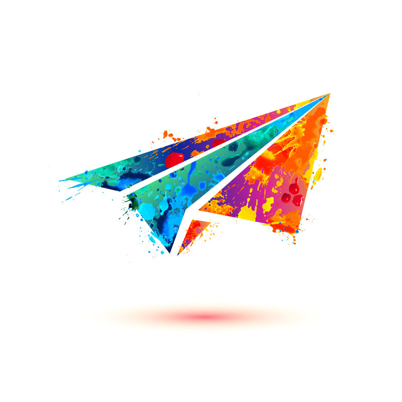 Vandemere Paper Plane Silhouette - Wrapped Canvas Print, 30cm H x 30cm W x 3.8cm D