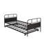 [Non autorisé à vendre à Walmart] Structure de lit plateforme en métal avec roulettes intégrées, taille simple