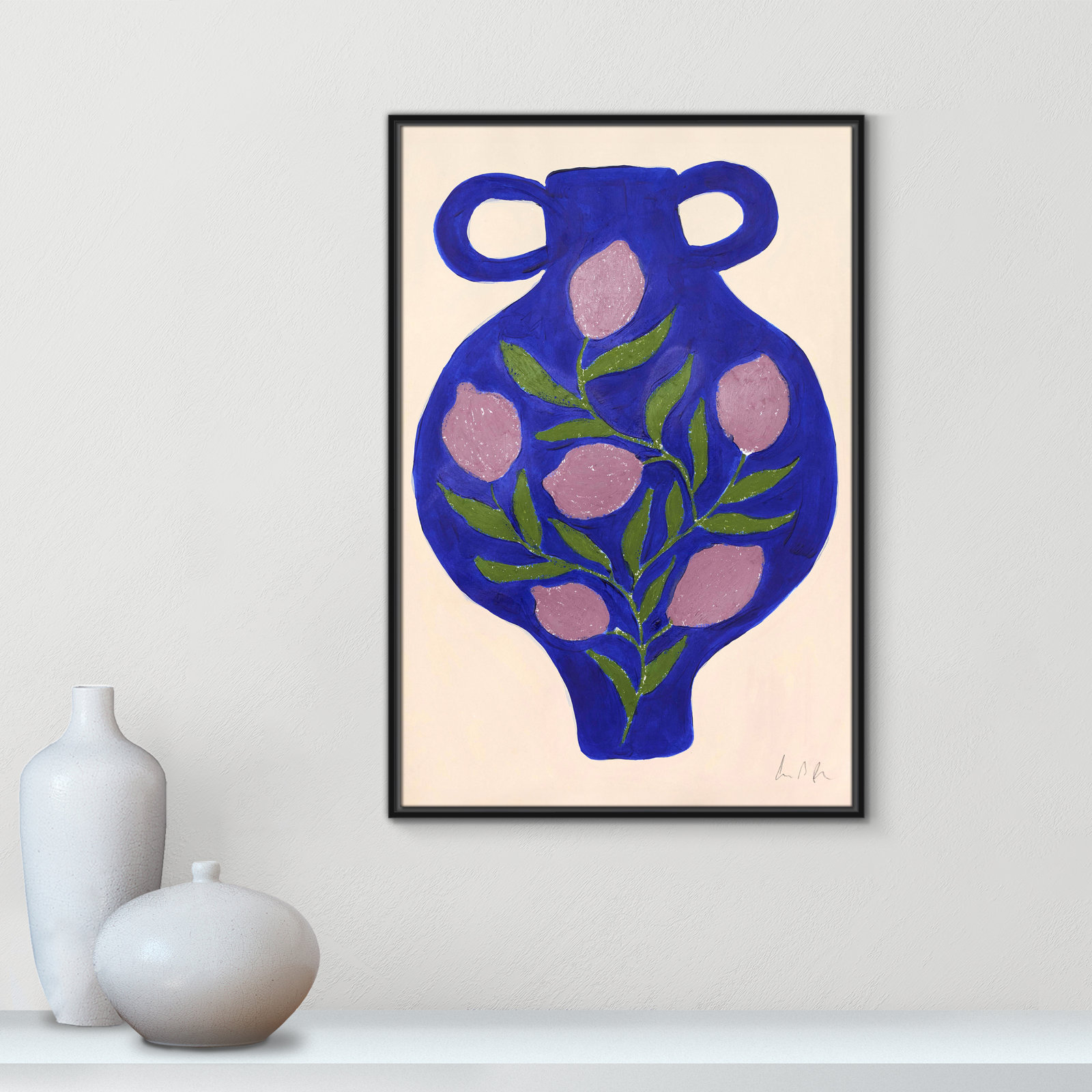 Vase No. 03 Print by Camilla Bergqvist, Black, 37.5" H x 25.5" W