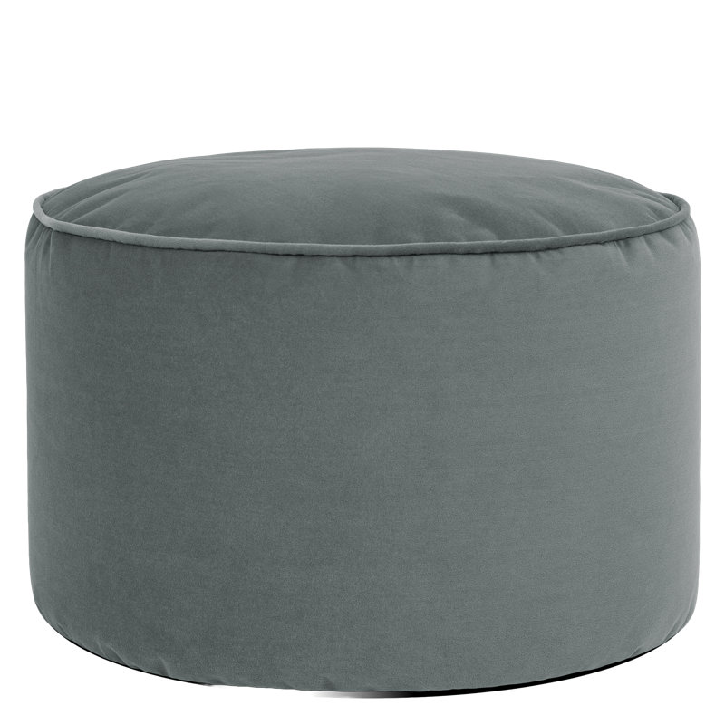 Milano 55Cm Wide Velvet Round Pouffe Ottoman, Charcoal Grey