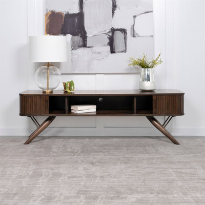 Stewart Walnut TV Stand With Sliding Door