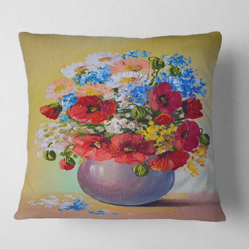 Housse et insert de coussin Still Life a Bouquet of Flowers, 16" x 16"