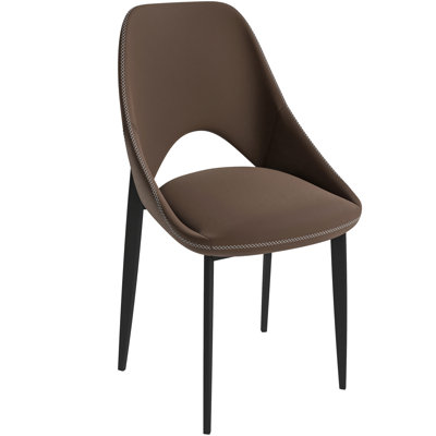 Newsom Modern Curved Open-Back Upholstered Dining Chair with Sturdy Iron Metal Legs, Heavy-Duty 440 lb. Weight Capacity - Perfect for Dining Room, Kit by Orren Ellis