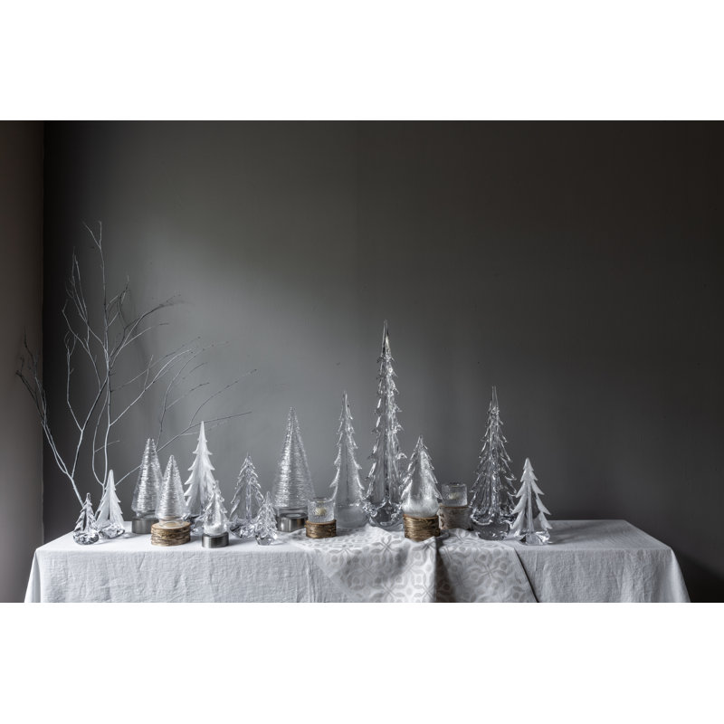 Snowy Branches Evergreen, 8" H x 4" W x 4" D