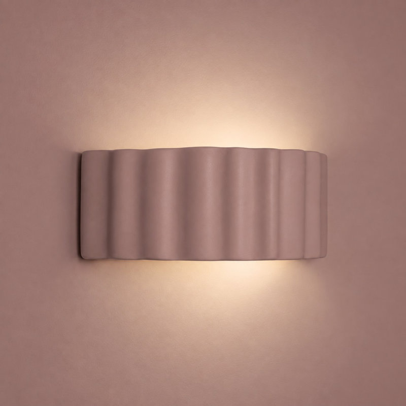 Ceramic Flush Mounted Sconce, Yes, Pink