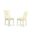 Ensemble de 5 pièces pour coin-repas pour 4 personnes comprenant une table de cuisine ronde avec piédestal et 4 chaises de salle à manger en tissu de lin, babeurre 36 po x 36 po-600108061-600108056-600105956