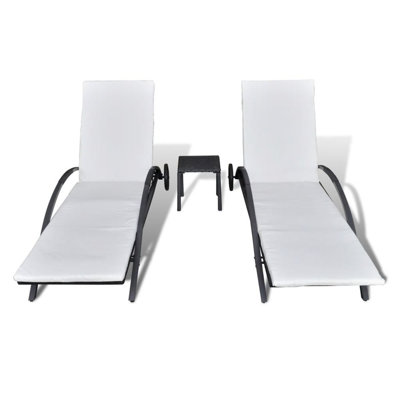 Viveiros 80" Long Single chaise with Cushions and Table by Highland Dunes