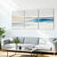 Ensemble de 3 tableaux abstraits sur toile représentant des vagues océaniques-753261975