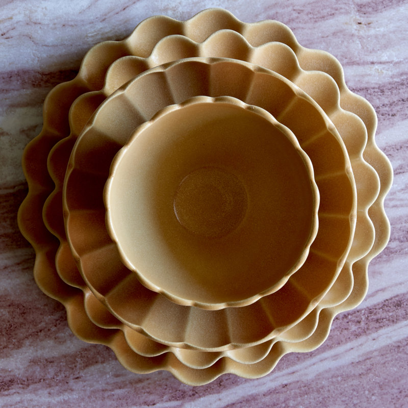 Dhalia Stoneware Pasta Bowl, Beige