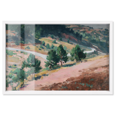 Décoration murale rustique «Ochre Hills I» par Art Remedy, cadre blanc, 55 x 37