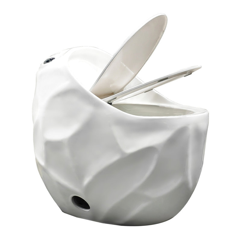 Toilette simple en forme d'œuf blanc brillant de 1,28 po - conception unique avec commodité dans la salle de bain, siège à dégagement rapide, fonction, parfait pour la propreté, eau, hauteur standard pratique et esthétique