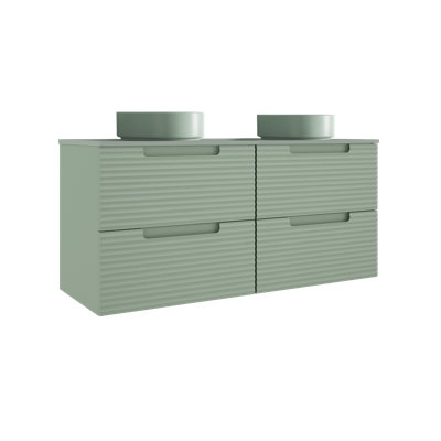 Meuble-lavabo double autoportant 48 po avec plateau en résine Moncler