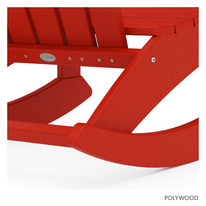 Chaise berçante Adirondack POLYWOOD Nautical, Rouge coucher de soleil