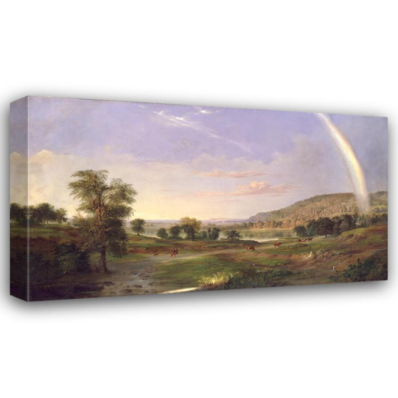 «Landscape with Rainbow» par Robert S. Duncanson - Art mural sur toile tendue avec châssis, H 33 po x l 48 po