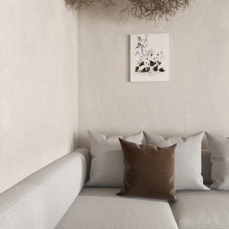 Reproduction d'art sur toile, bambou et panda, H 32 po x l 48 po