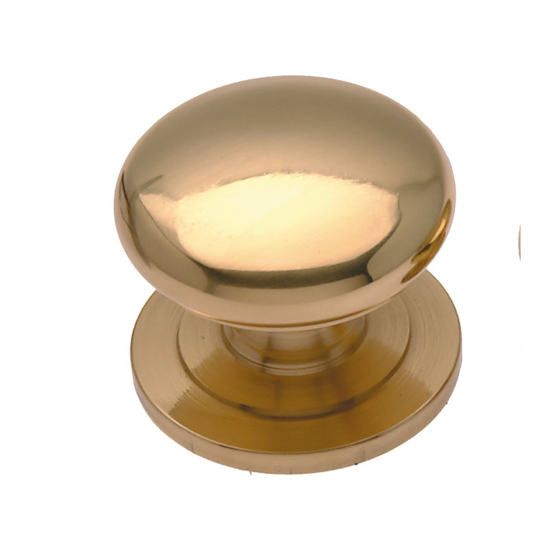 Iraan Mushroom Knob, Polished Brass, 5cm