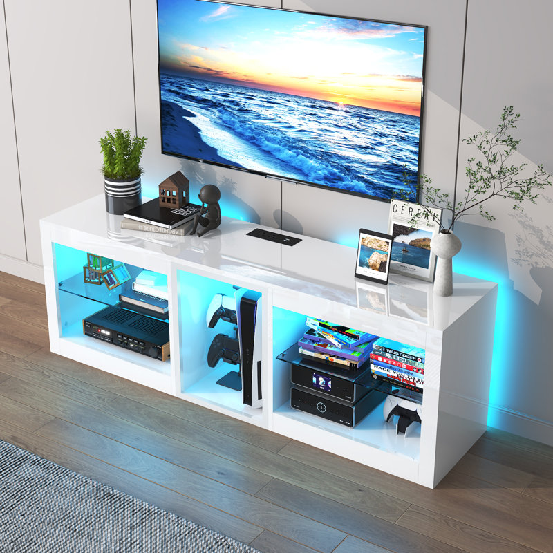 Crédence de rangement Ezren, Blanc, L 55 po