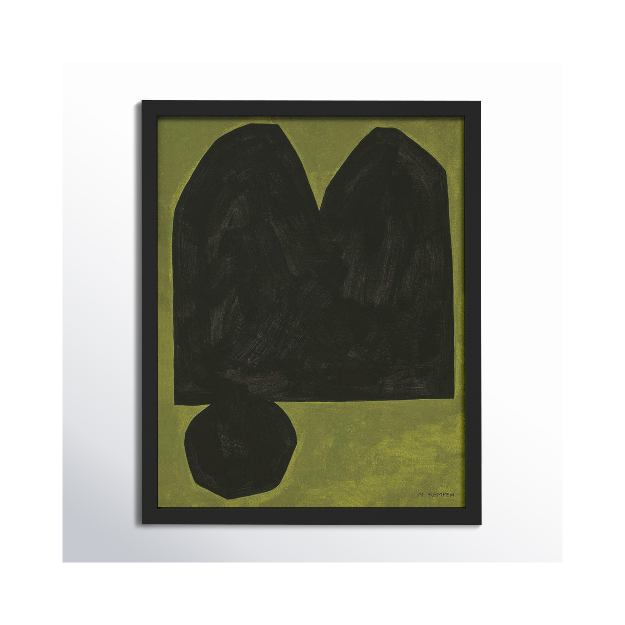 Lyndsey Module On Green 3 By Michael Kempen - Framed Wall Art, Black, 20" H x 16" W x 1.25" D